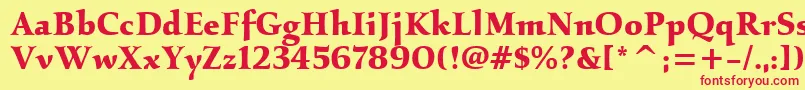 KallositcTtBold Font – Red Fonts on Yellow Background