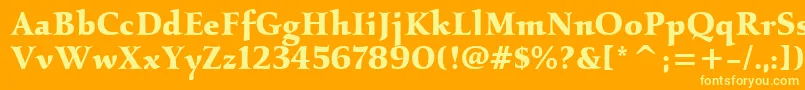 KallositcTtBold-Schriftart – Gelbe Schriften auf orangefarbenem Hintergrund