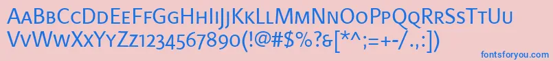 LinotypefinneganscRegular Font – Blue Fonts on Pink Background