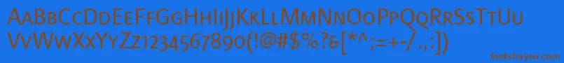 LinotypefinneganscRegular Font – Brown Fonts on Blue Background