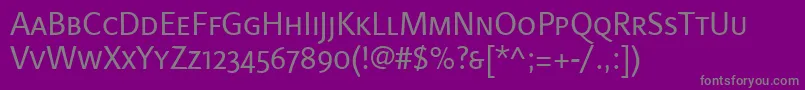 LinotypefinneganscRegular Font – Gray Fonts on Purple Background
