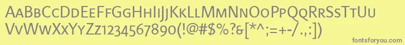 LinotypefinneganscRegular Font – Gray Fonts on Yellow Background