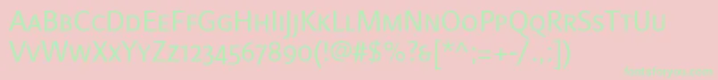 LinotypefinneganscRegular Font – Green Fonts on Pink Background