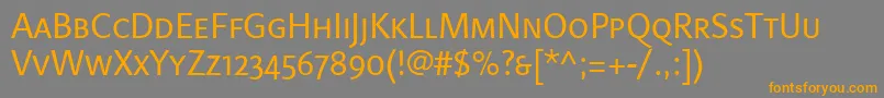 LinotypefinneganscRegular Font – Orange Fonts on Gray Background