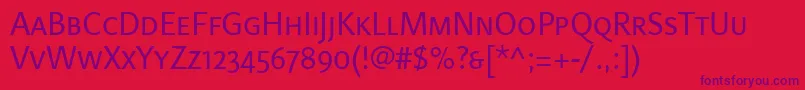 LinotypefinneganscRegular Font – Purple Fonts on Red Background