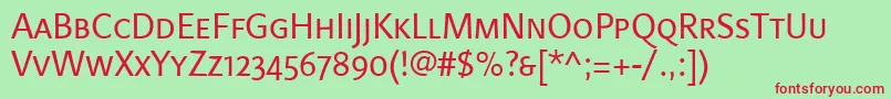 LinotypefinneganscRegular Font – Red Fonts on Green Background