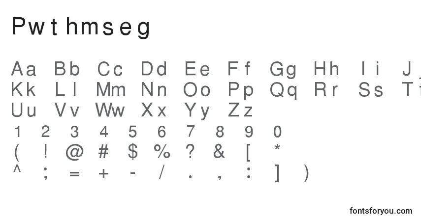 Schriftart Pwthmseg – Alphabet, Zahlen, spezielle Symbole