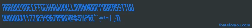 Nemenforcerleft Font – Blue Fonts on Black Background