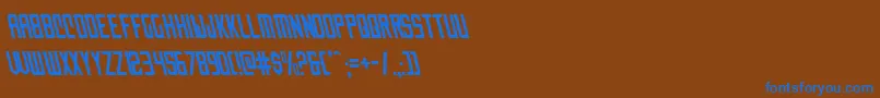 Nemenforcerleft Font – Blue Fonts on Brown Background