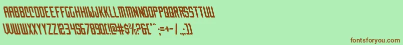 Nemenforcerleft Font – Brown Fonts on Green Background