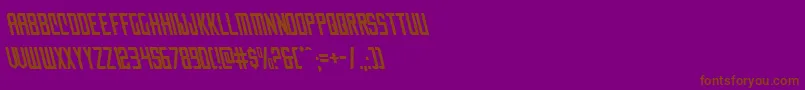 Nemenforcerleft-Schriftart – Braune Schriften auf violettem Hintergrund