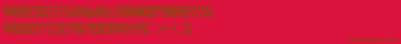 Nemenforcerleft-Schriftart – Braune Schriften auf rotem Hintergrund