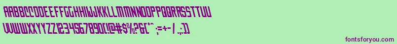 Nemenforcerleft-Schriftart – Violette Schriften auf grünem Hintergrund