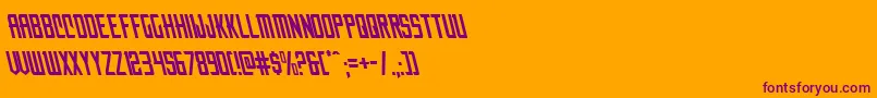 Nemenforcerleft Font – Purple Fonts on Orange Background