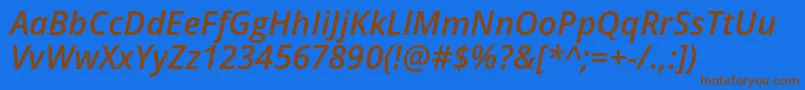 OpenSansSemiboldItalic Font – Brown Fonts on Blue Background