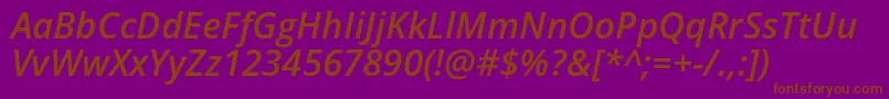 OpenSansSemiboldItalic Font – Brown Fonts on Purple Background