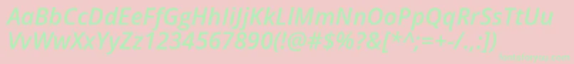 OpenSansSemiboldItalic Font – Green Fonts on Pink Background