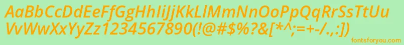 OpenSansSemiboldItalic Font – Orange Fonts on Green Background