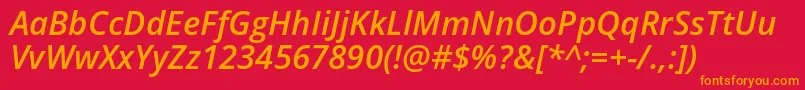 OpenSansSemiboldItalic Font – Orange Fonts on Red Background