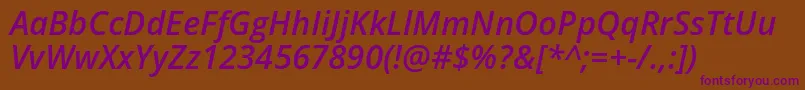 OpenSansSemiboldItalic Font – Purple Fonts on Brown Background