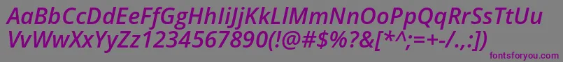 Шрифт OpenSansSemiboldItalic – фиолетовые шрифты на сером фоне