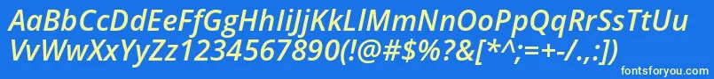 OpenSansSemiboldItalic Font – Yellow Fonts on Blue Background