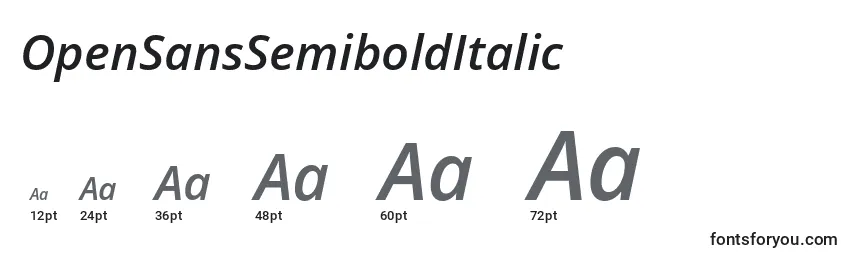 OpenSansSemiboldItalic Font Sizes