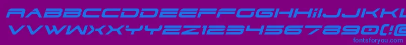 Fonte Dodger3expandital – fontes azuis em um fundo violeta