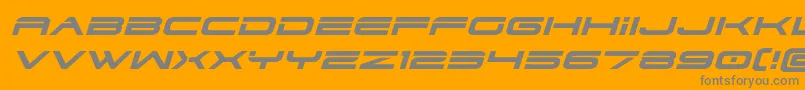 Dodger3expandital-Schriftart – Graue Schriften auf orangefarbenem Hintergrund