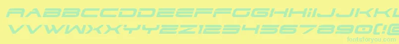 フォントDodger3expandital – 黄色い背景に緑の文字