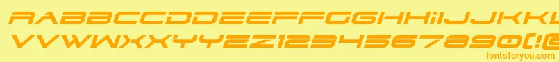 Fonte Dodger3expandital – fontes laranjas em um fundo amarelo