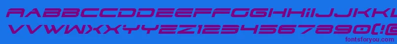 Dodger3expandital Font – Purple Fonts on Blue Background