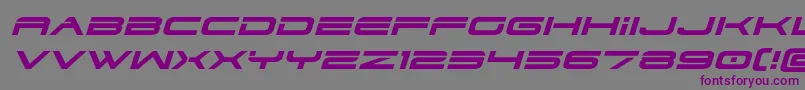Шрифт Dodger3expandital – фиолетовые шрифты на сером фоне