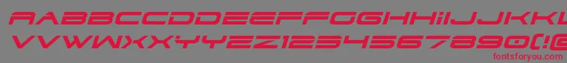 Czcionka Dodger3expandital – czerwone czcionki na szarym tle