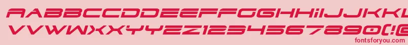 Fonte Dodger3expandital – fontes vermelhas em um fundo rosa