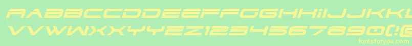 Dodger3expandital Font – Yellow Fonts on Green Background