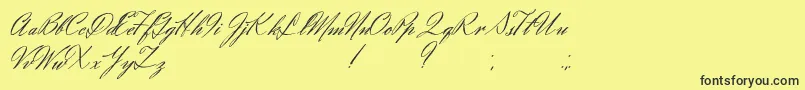 Eliensee-Schriftart – Schwarze Schriften auf gelbem Hintergrund