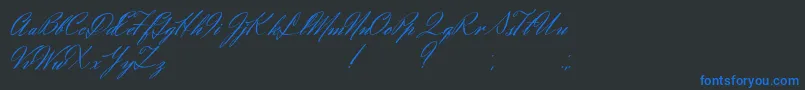 Eliensee-Schriftart – Blaue Schriften auf schwarzem Hintergrund