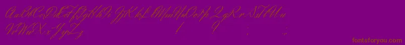 Eliensee-Schriftart – Braune Schriften auf violettem Hintergrund