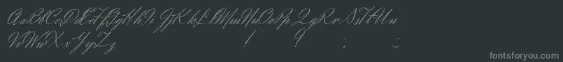 Eliensee-fontti – harmaat kirjasimet mustalla taustalla