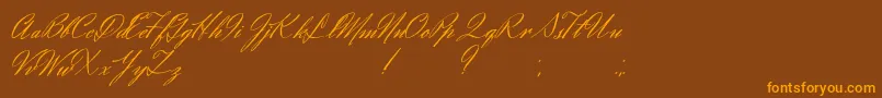 Eliensee Font – Orange Fonts on Brown Background