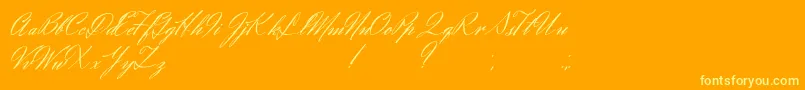 Eliensee Font – Yellow Fonts on Orange Background