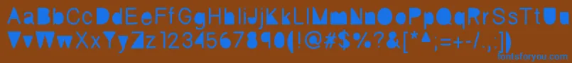Fickle Font – Blue Fonts on Brown Background