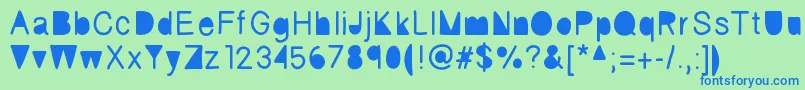 Fickle Font – Blue Fonts on Green Background