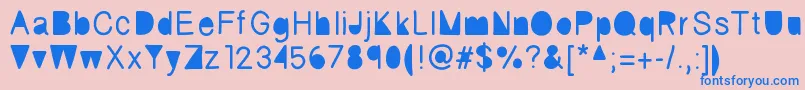 Fickle Font – Blue Fonts on Pink Background