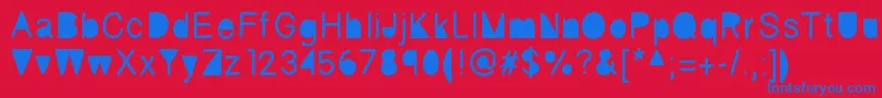 Fickle Font – Blue Fonts on Red Background
