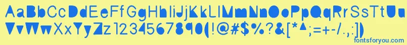 Fickle Font – Blue Fonts on Yellow Background