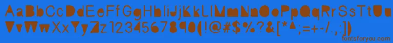 Fickle Font – Brown Fonts on Blue Background