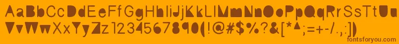 Fickle Font – Brown Fonts on Orange Background