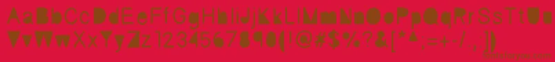 Fickle Font – Brown Fonts on Red Background